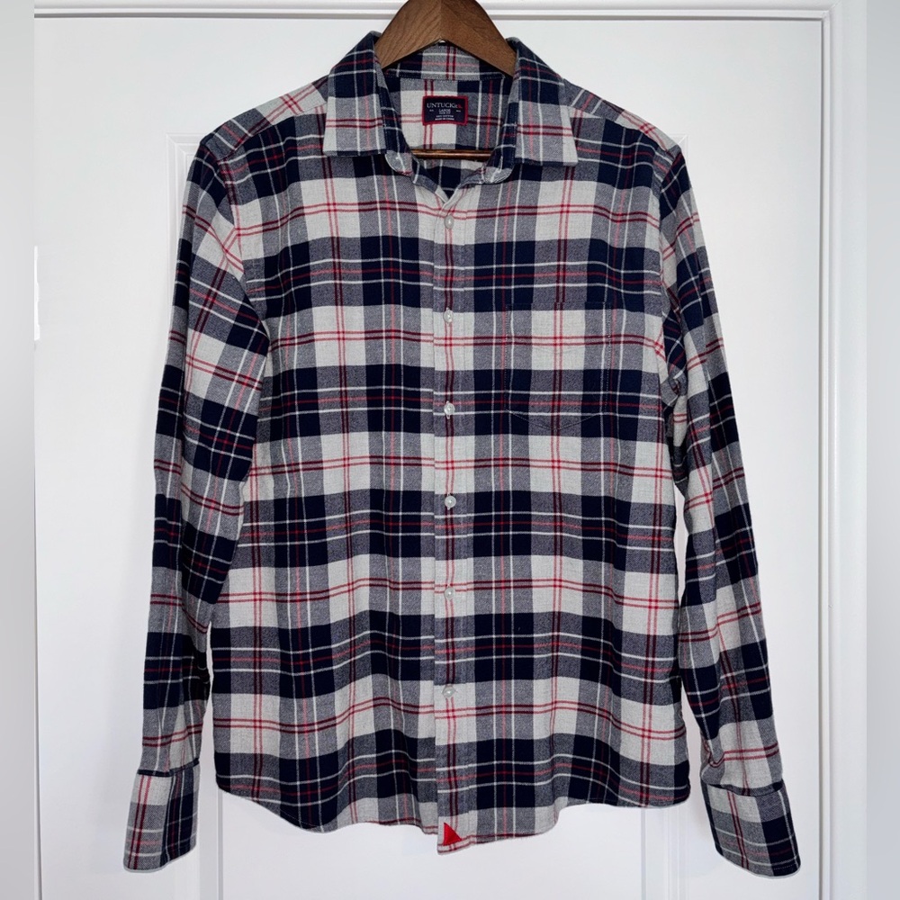 UNTUCKit "Campeneta" 100% Cotton Plaid Flannel Slim Fit L/S Shirt